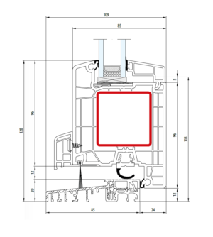 Eingangstür ALUPLAST IDEAL 7000 Schema