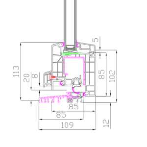 Eingangstür ALUPLAST IDEAL 8000 Schema