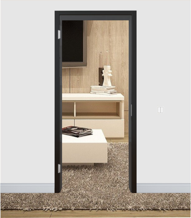 Brüchert Kärner Cool Und Edel Tür GGT mit Zarge duo 55 Weißglas klar, Griff L.01, Edelstahl matt Innentür