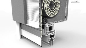 Box mit einem einrollbaren Insektenschutznetz zwischen dem Fenster und dem Rollladenpanzer (zusätzlicher Netzschutz)